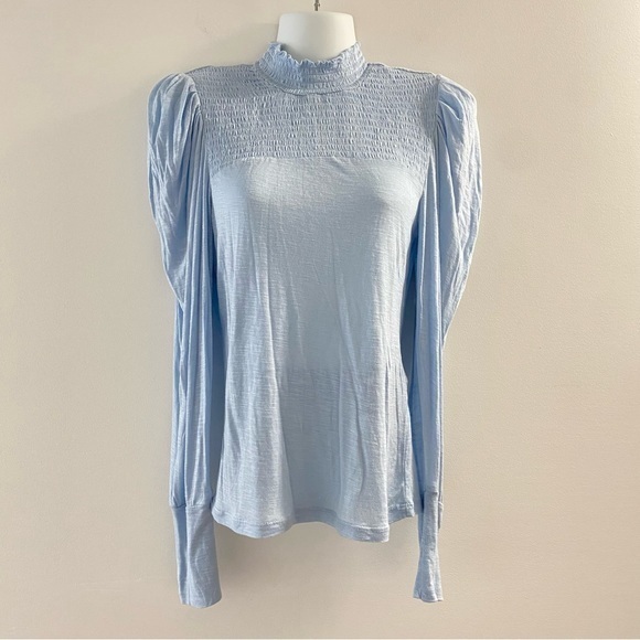 7 For All Mankind Tops - 7 for all mankind blouse burnout smocked faux turtleneck